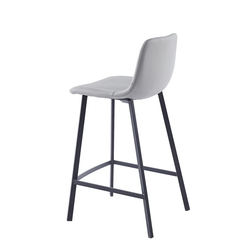 Adam Counter Height Contemporary Stool In Light Grey Finish