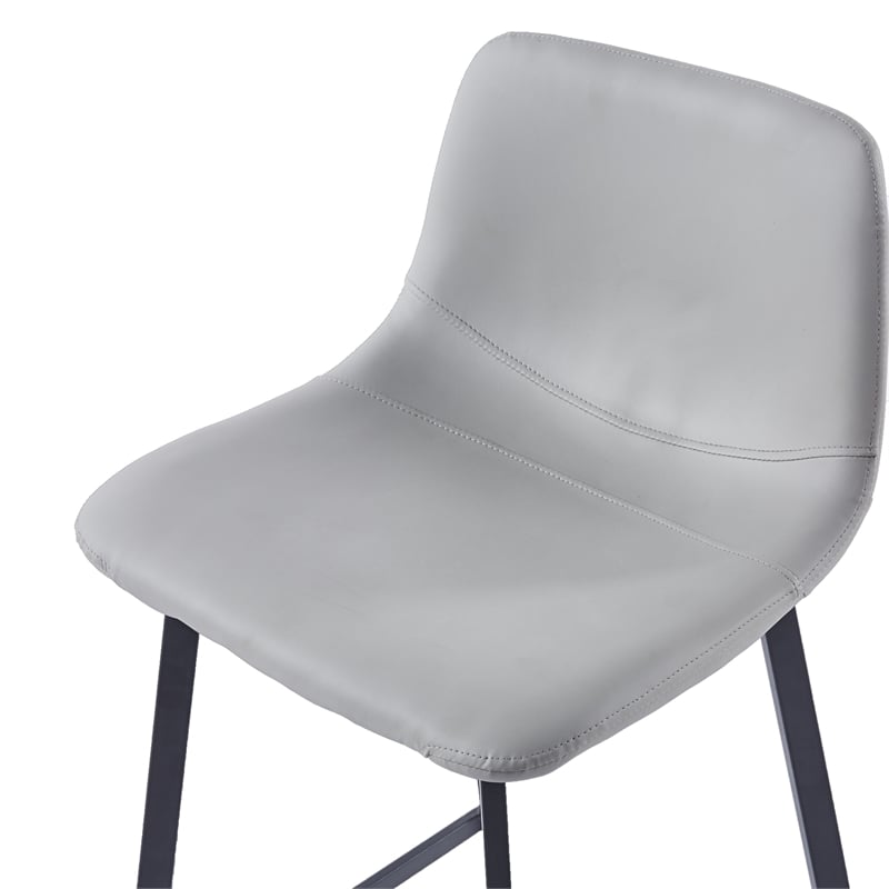 Adam Counter Height Contemporary Stool In Light Grey Finish