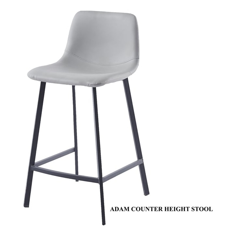 Adam Counter Height Contemporary Stool In Light Grey Finish