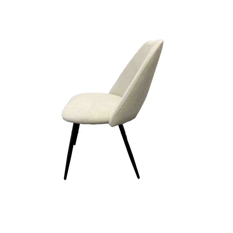 Austin Contemporary White Linen Upholstered Metal Dining Chair