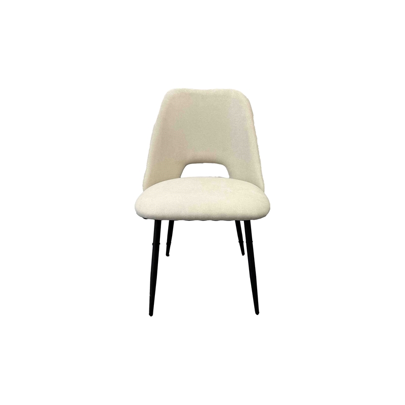 Austin Contemporary White Linen Upholstered Metal Dining Chair