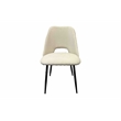 Austin Contemporary White Linen Upholstered Metal Dining Chair