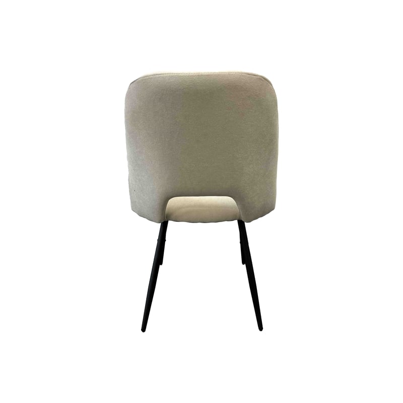 Austin Contemporary White Linen Upholstered Metal Dining Chair