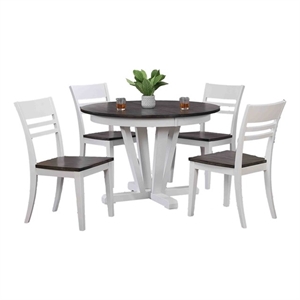 45&quotx45&quotx63&quot White & Grey 5-Piece Hudson Dining Set