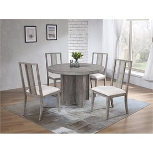 45&quot X 45&quot X 57&quot Ripple Dining Table & Max  5-Piece Dining Set In Dove Grey