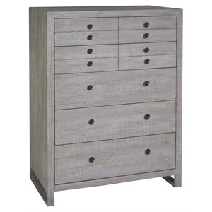 palmetto home studio 20 modern solid pine and wood drawer chest in gray