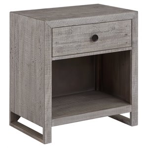palmetto home studio 20 1-drawer modern wood nightstand in gray