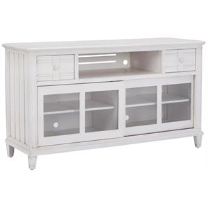 cane bay bright white wood entertainment console