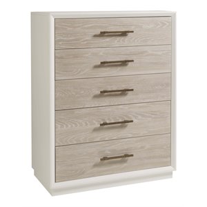 panama jack boca grande 5-drawer modern rubberwood chest in oak