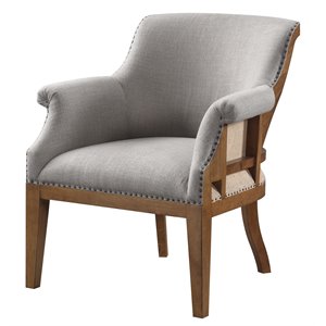 panama jack raleigh transitional wood accent chair in brown/gray