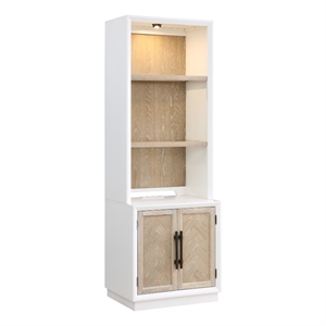boca grande white wood door cabinet with hutch