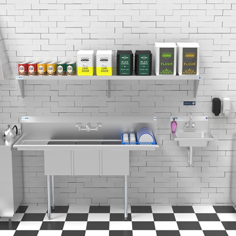 Koolmore 12x72 NSF Stainless Steel Wall Mount Shelf for Kitchen in Silver