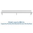Koolmore 12x72 NSF Stainless Steel Wall Mount Shelf for Kitchen in Silver