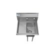 Koolmore 10x14x10 Left NSF Stainless Steel Kitchen Prep/Utility Sink in Silver