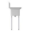 Koolmore 10x14x10 Left NSF Stainless Steel Kitchen Prep & Utility Sink in Silver