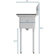 Koolmore 10x14x10 Left NSF Stainless Steel Kitchen Prep & Utility Sink in Silver