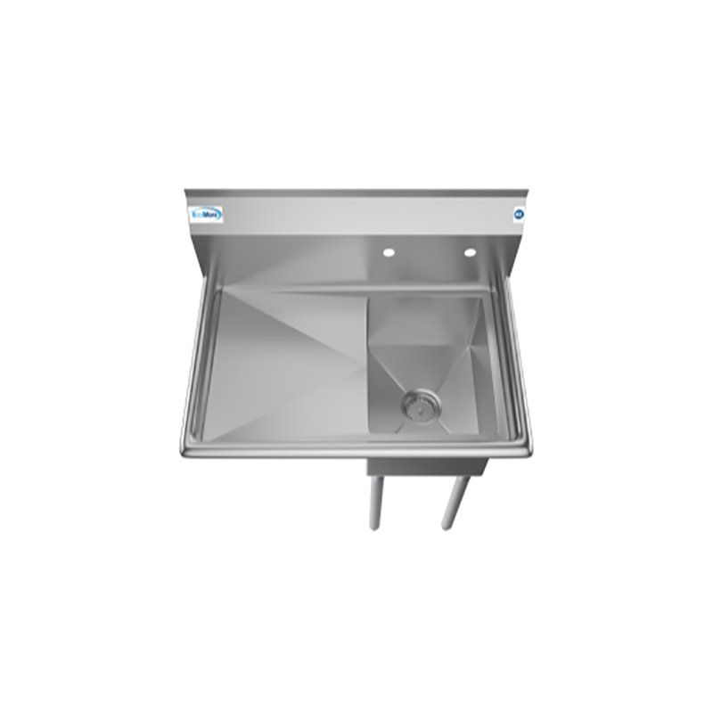Koolmore 12x16x10 Left NSF Stainless Steel Kitchen Prep/Utility Sink in Silver