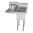 Koolmore 12x16x10 Left NSF Stainless Steel Kitchen Prep/Utility Sink in Silver