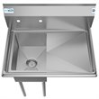 Koolmore 12x16x10 Right NSF Stainless Steel Kitchen Prep/Utility Sink in Silver
