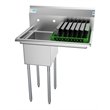 Koolmore 12x16x10 Right NSF Stainless Steel Kitchen Prep/Utility Sink in Silver