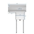 Koolmore 14x16x11 Left NSF Stainless Steel Kitchen Prep/Utility Sink in Silver