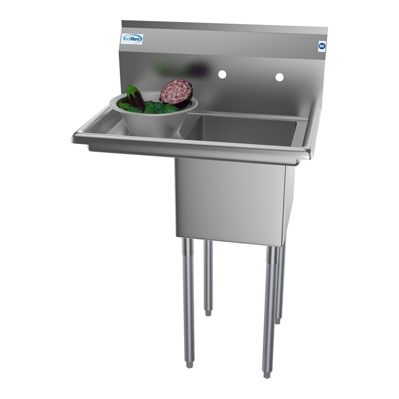 Koolmore 14x16x11 Left NSF Stainless Steel Kitchen Prep/Utility Sink in Silver