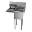 Koolmore 14x16x11 Left NSF Stainless Steel Kitchen Prep/Utility Sink in Silver
