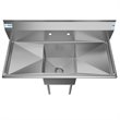 Koolmore 15x15x12 NSF Stainless Steel Kitchen Prep/Utility Sink in Silver