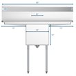 Koolmore 15x15x12 NSF Stainless Steel Kitchen Prep/Utility Sink in Silver