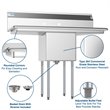 Koolmore 15x15x12 NSF Stainless Steel Kitchen Prep/Utility Sink in Silver