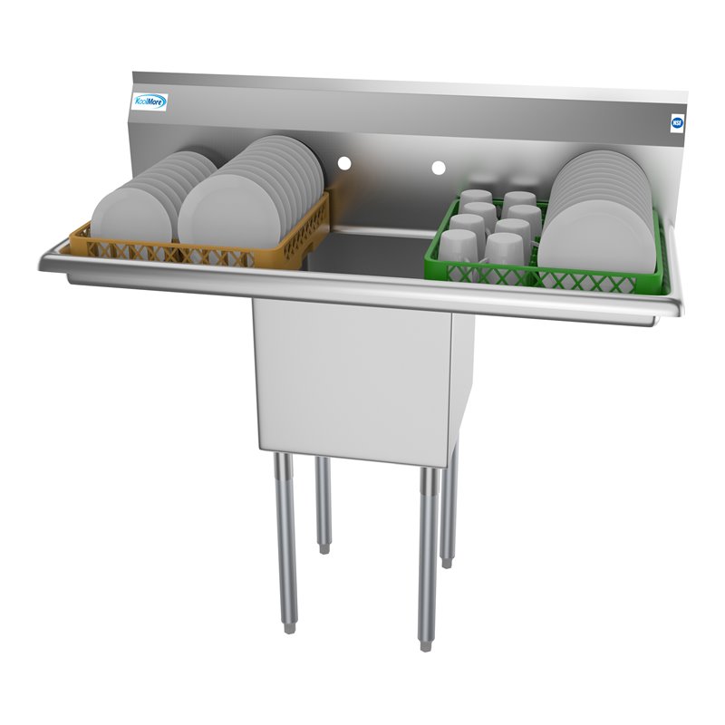 Koolmore 15x15x12 NSF Stainless Steel Kitchen Prep/Utility Sink in Silver