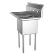 Koolmore 15x15x12 Left NSF Stainless Steel Kitchen Prep/Utility Sink in Silver