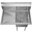 Koolmore 15x15x12 Left NSF Stainless Steel Kitchen Prep/Utility Sink in Silver