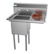 Koolmore 15x15x12 Right NSF Stainless Steel Kitchen Prep/Utility Sink in Silver