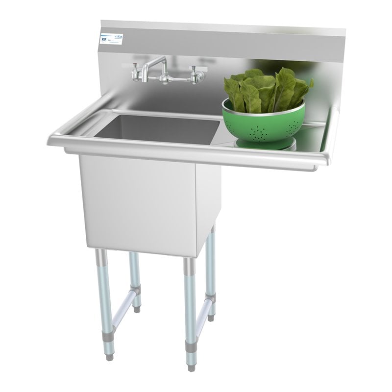 Koolmore 15x15x12 Stainless Steel Kitchen Prep/Utility Sink and Faucet in Silver