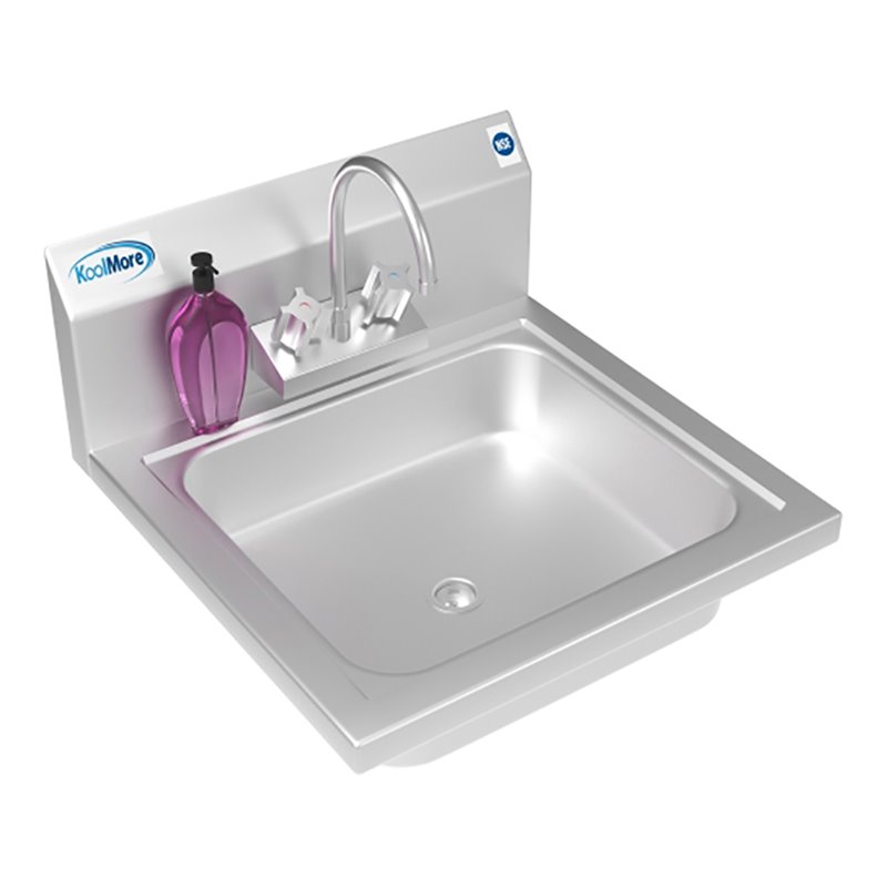 Koolmore Stainless Steel Commercial Hand Sink with Gooseneck Faucet in Silver