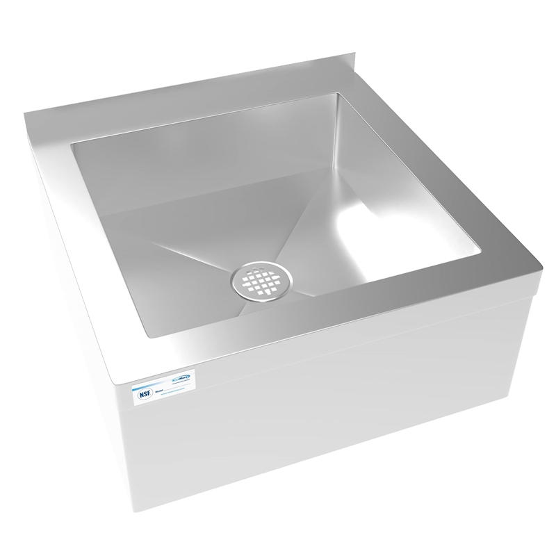 Koolmore 24x24x13 Stainless Steel Floor Mop Sink with Deep Basin in Silver
