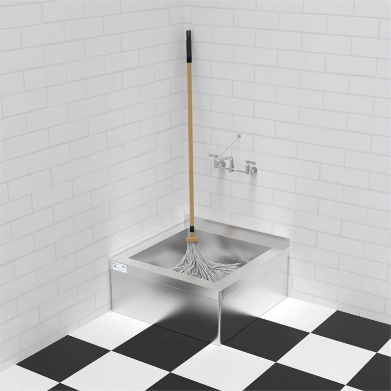 Koolmore 24x24x13 Stainless Steel Floor Mop Sink with Deep Basin in Silver
