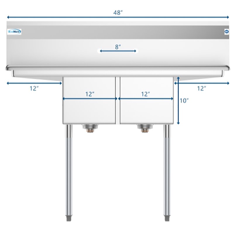 Koolmore 12x16x10 NSF Stainless Steel Kitchen Prep & Utility Sink in Silver