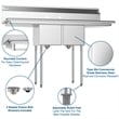 Koolmore 12x16x10 Stainless Steel Kitchen Prep & Utility Sink in Silver