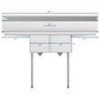 Koolmore 12x16x10 Stainless Steel Kitchen Prep & Utility Sink in Silver