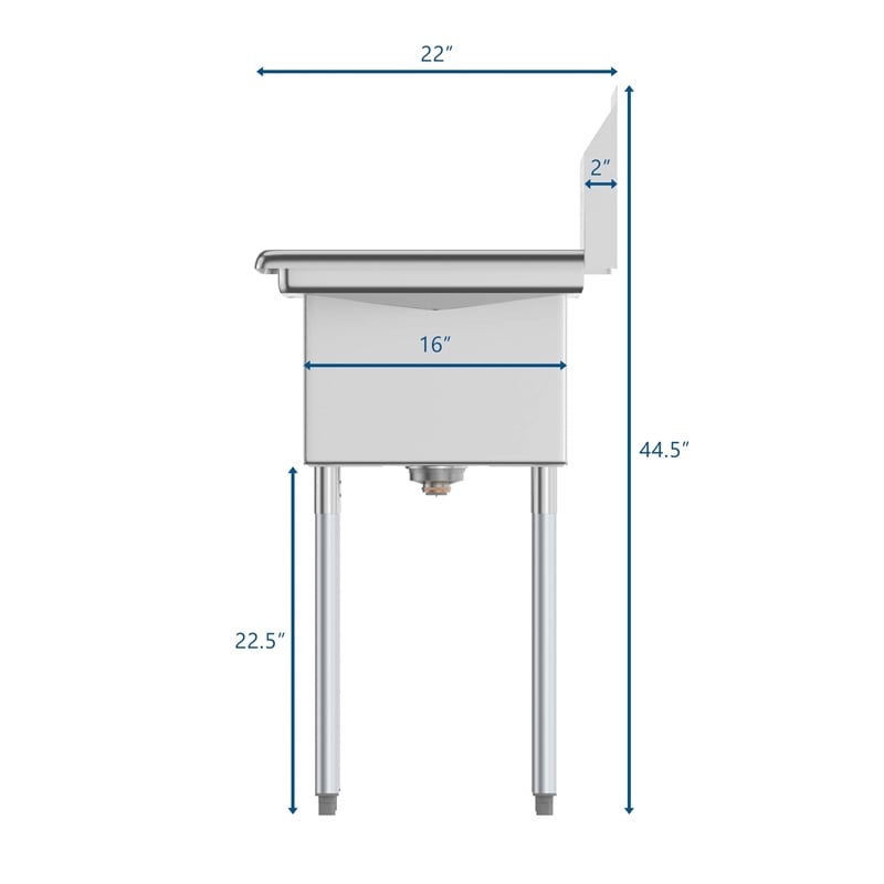 Koolmore 12x16x10 Stainless Steel Kitchen Prep & Utility Sink in Silver