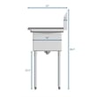 Koolmore 12x16x10 Stainless Steel Kitchen Prep & Utility Sink in Silver