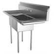 Koolmore 12x16x10 Stainless Steel Kitchen Prep & Utility Sink in Silver