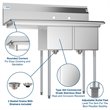 Koolmore 12x16x10 Left Stainless Steel Kitchen Prep & Utility Sink in Silver