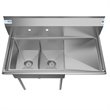 Koolmore 12x16x10 Right Stainless Steel Kitchen Prep & Utility Sink in Silver