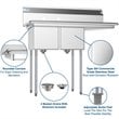 Koolmore 12x16x10 Right Stainless Steel Kitchen Prep & Utility Sink in Silver