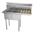 Koolmore 12x16x10 Right Stainless Steel Kitchen Prep & Utility Sink in Silver
