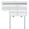 Koolmore 14x16x11 Left Stainless Steel Kitchen Prep & Utility Sink in Silver