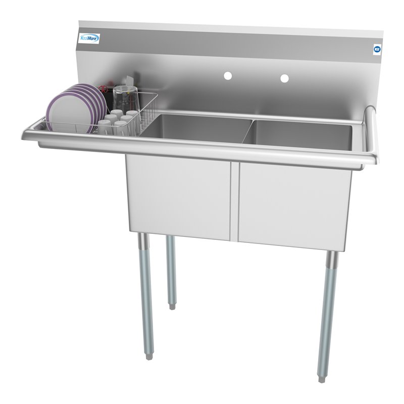 Koolmore 14x16x11 Left Stainless Steel Kitchen Prep & Utility Sink in Silver